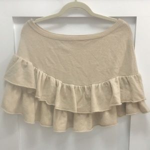 Juicy Couture Vintage Cashmere Flounced Poncho Beige / Cream EUC